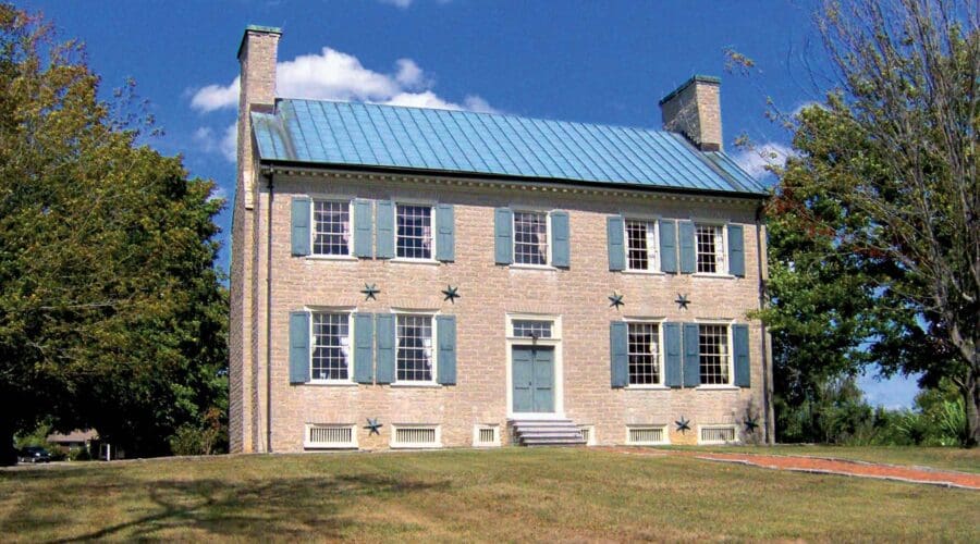 Homepage - Cragfont State Historical Site, Located in Castalian Springs, Sumner County, Tennessee, a Square Brick Home on a Green Lawn on a Sunny Day